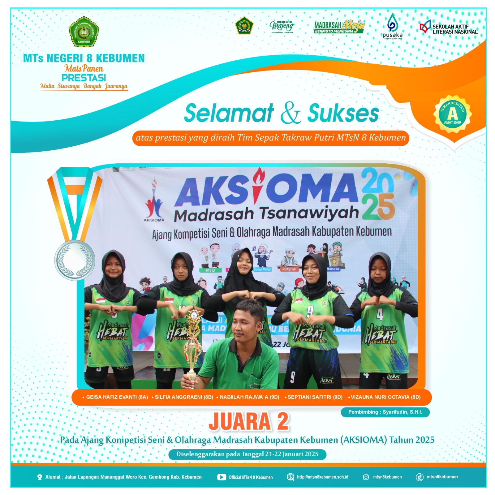 Juara 2 Sepak Takraw Putri AKSIOMA 2025