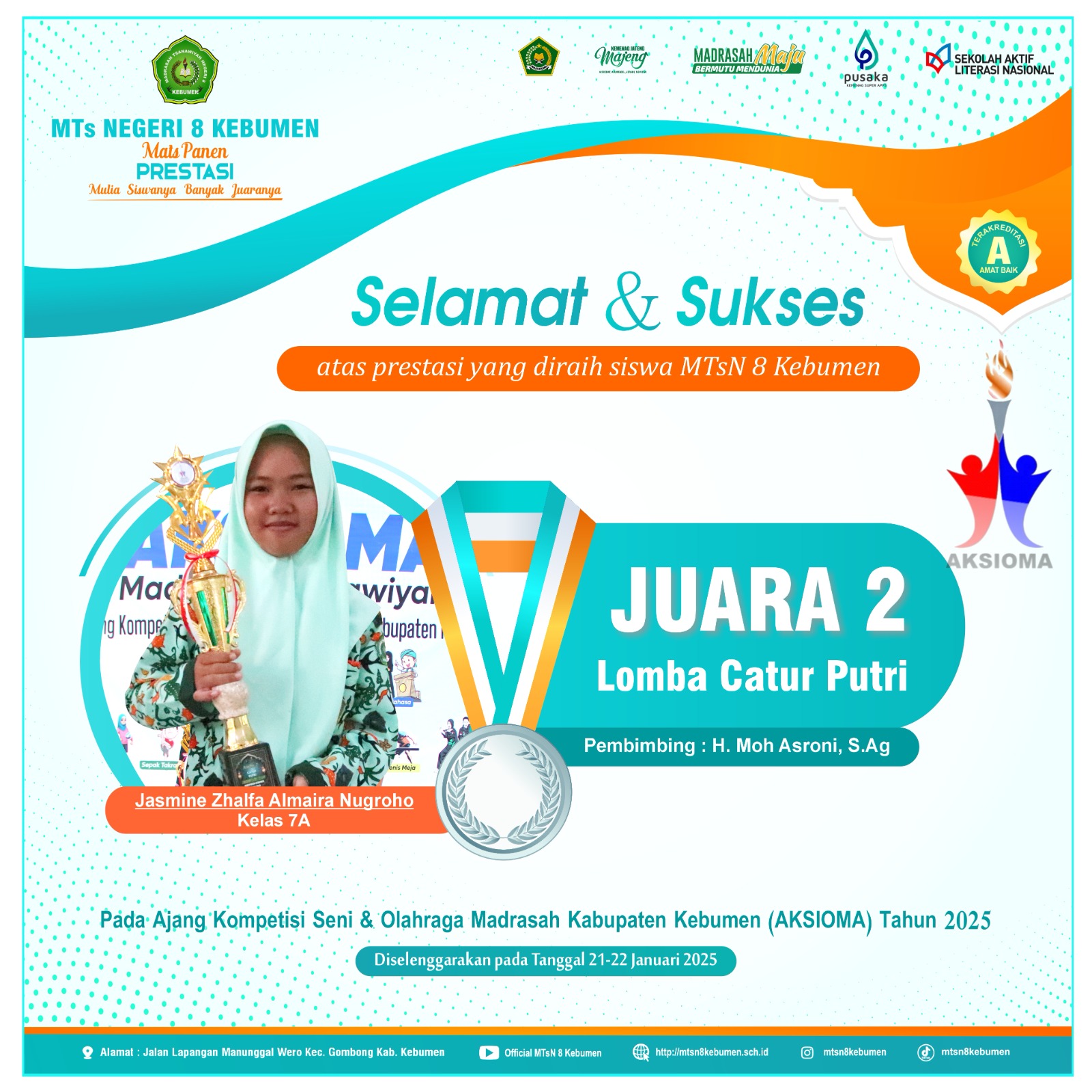 Juara 2 Lomba Catur Putri AKSIOMA 2025