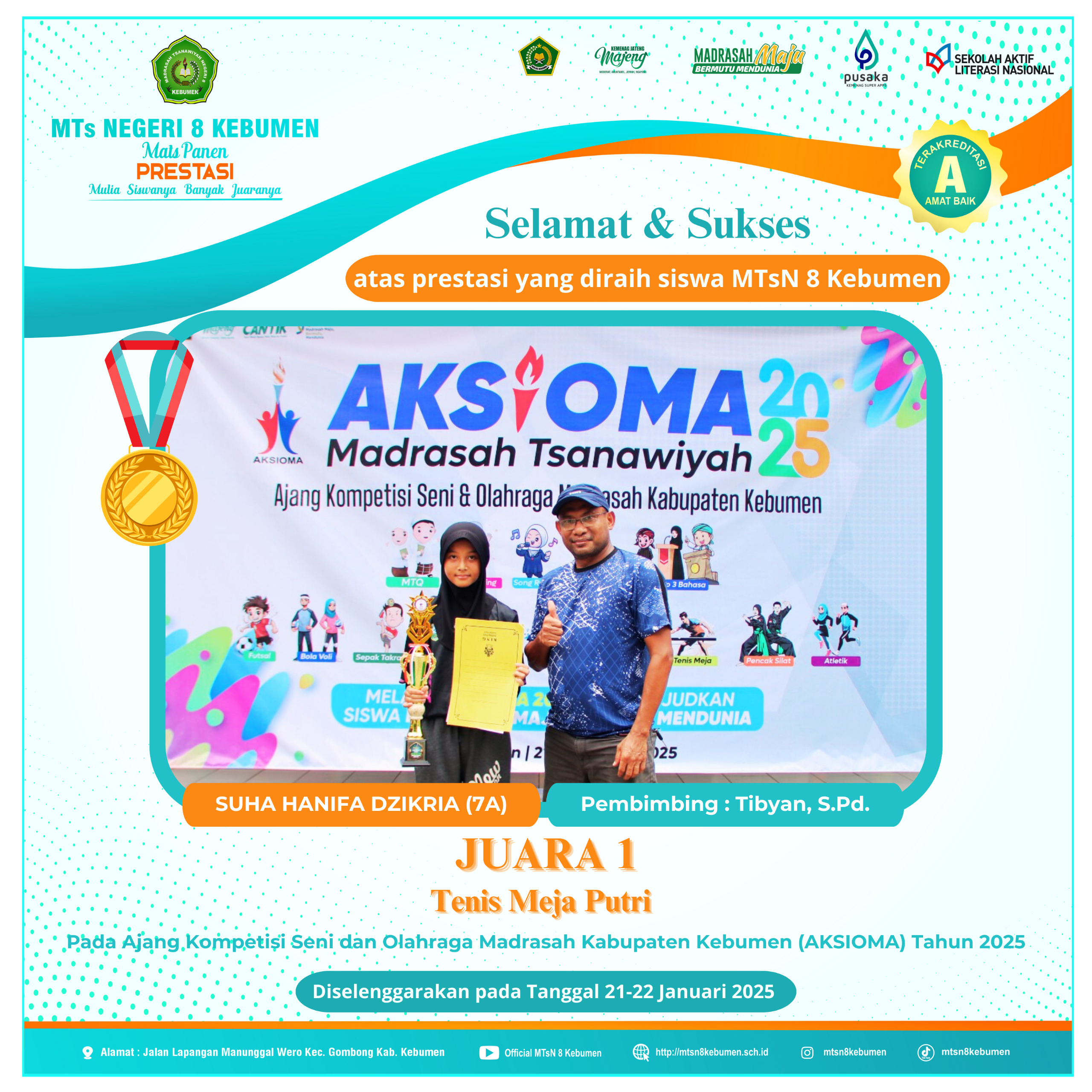 Juara 1 Tennis meja Putri