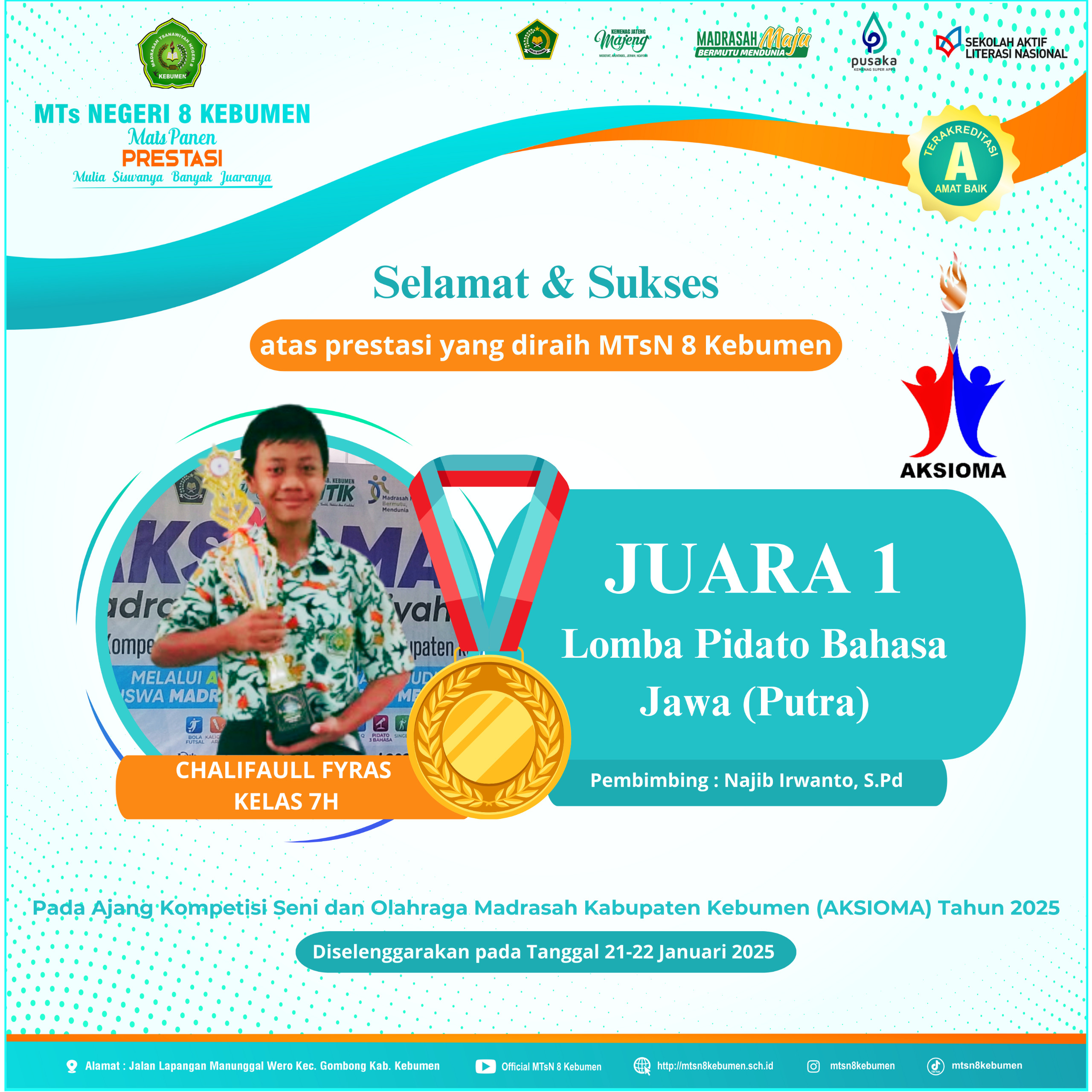 Juara 1 Pidato Bahasa Jawa Putra AKSIOMA 2025